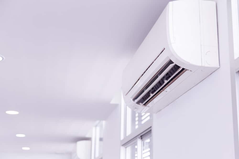 New Air Conditioner Inside a White Room